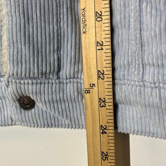 Levi’s‎ Women’s Ex-Boyfriend Light Blue Corduroy Sherpa Trucker Jacket Size XL - Picture 6 of 8